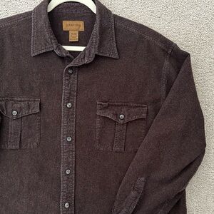 90s Chocolate Brown Flannel Button Down Shirt / Shacket - Vintage St. John’s Bay